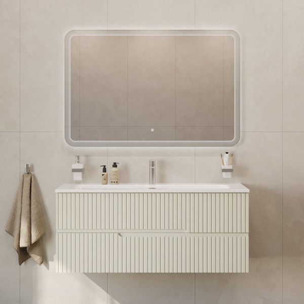 Мебель для ванной комнаты Cezares Duet 120 альпака брашированная, раковина Cezares CZR-8073-120