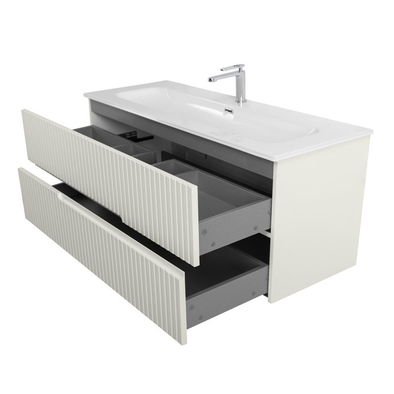 Мебель для ванной комнаты Cezares Duet 120 альпака брашированная, раковина Cezares CZR-8073-120