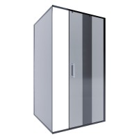 Душевой уголок Alex Baitler AB64B150 + SG64B90 150x90, профиль черный, стекло тонированное