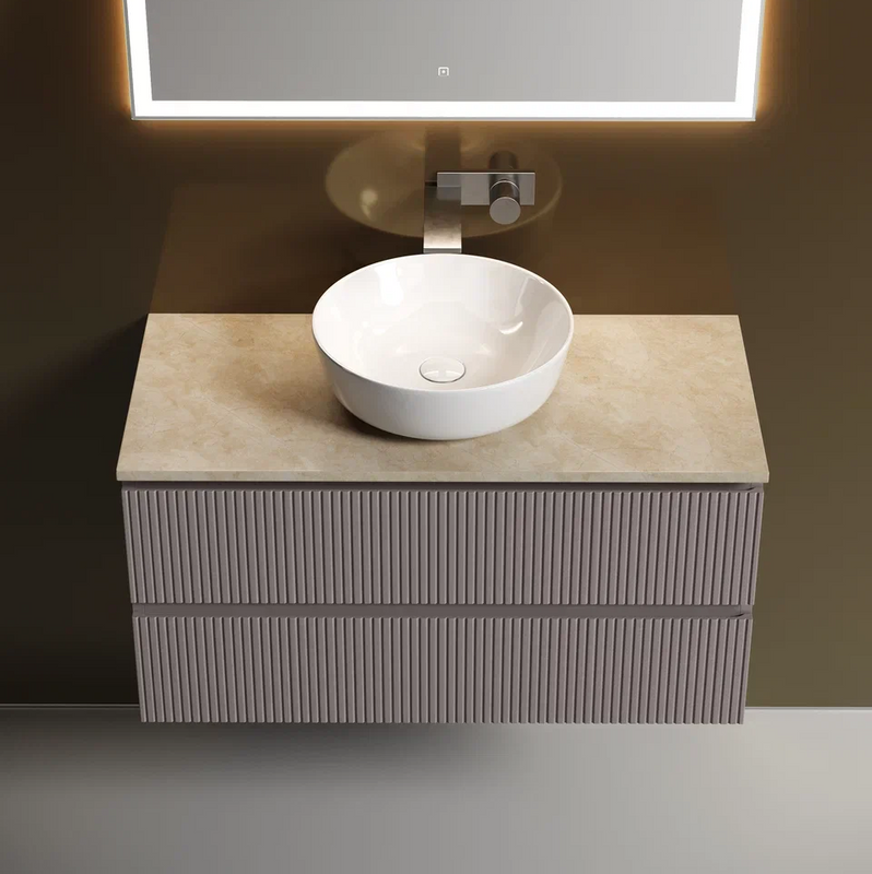 Тумба под раковину со столешницей Sancos Snob T 100 doha soft, столешница бежевая