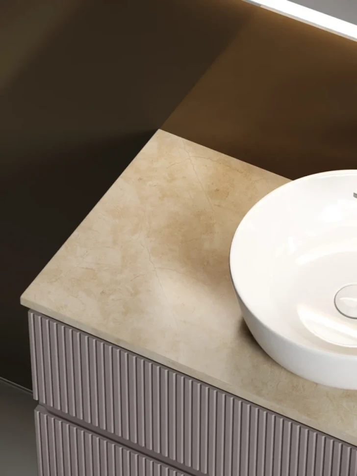 Тумба под раковину со столешницей Sancos Snob T 100 doha soft, столешница бежевая