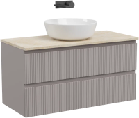 Тумба под раковину со столешницей Sancos Snob T 100 doha soft, столешница бежевая