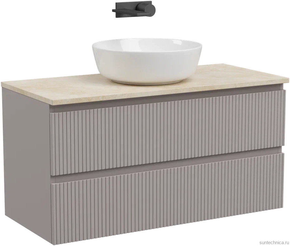 Тумба под раковину со столешницей Sancos Snob T 100 doha soft, столешница бежевая
