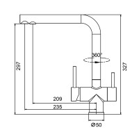 Смеситель для кухни с подключением фильтра Splenka S70.61.09, графит