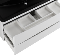 Мебель для ванной комнаты BelBagno Acqua 120 подвесная, bianco lucido, черная матовая раковина