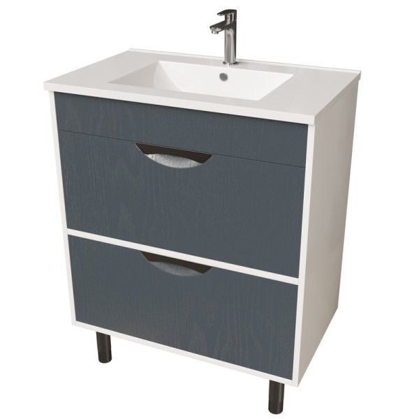 Тумба д/ванной "Байкал-75"  под раковину Quadro-75 (Sanita Luxe) (ПВХ)