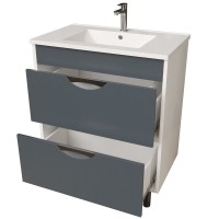 Тумба д/ванной "Байкал-75"  под раковину Quadro-75 (Sanita Luxe) (ПВХ)