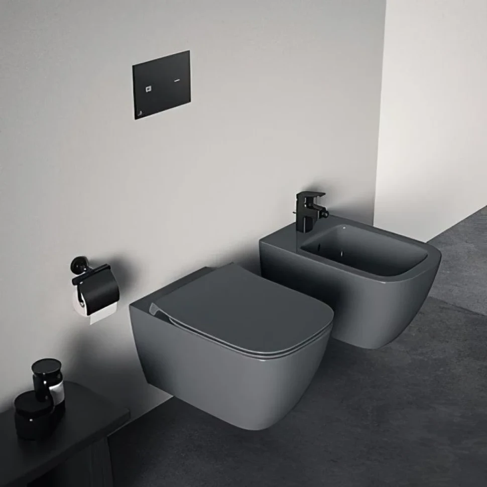 Унитаз подвесной Ideal Standard I Life B T533058 безободковый, с микролифтом, технология RimLS+, серый