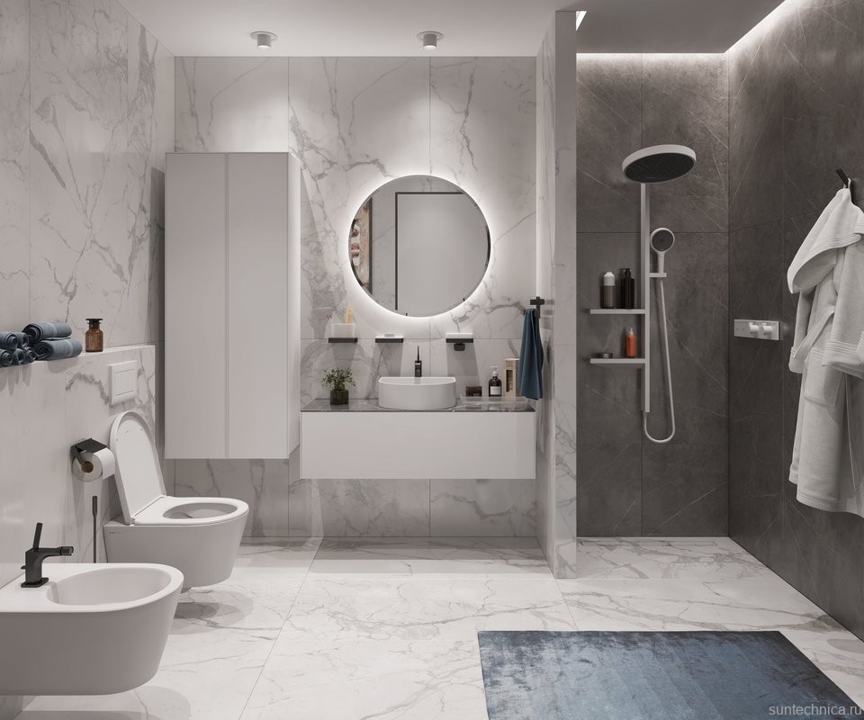 Термостатический смеситель встраиваемый Hansgrohe RainSelect 15380700 для душа, белый матовый