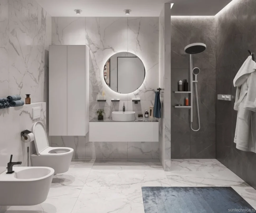 Термостатический смеситель встраиваемый Hansgrohe RainSelect 15380700 для душа, белый матовый