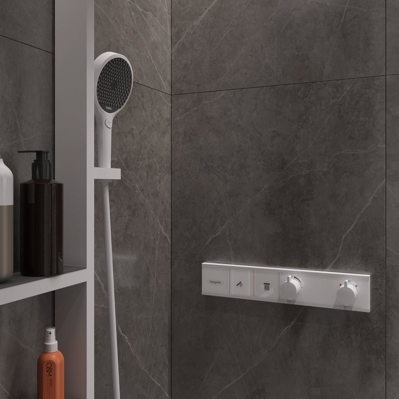 Термостатический смеситель встраиваемый Hansgrohe RainSelect 15380700 для душа, белый матовый