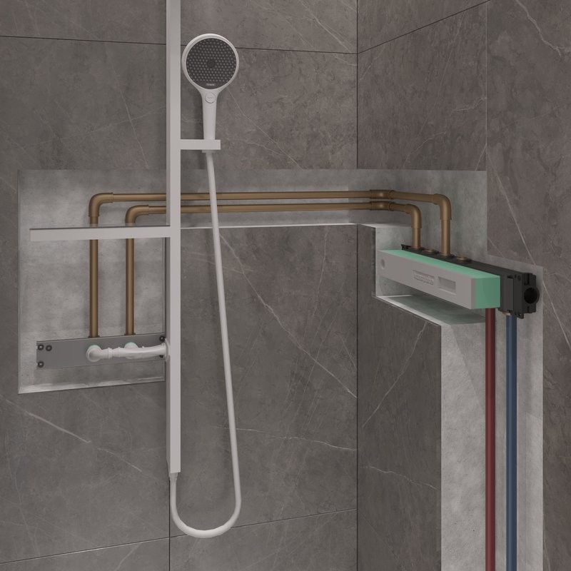 Термостатический смеситель встраиваемый Hansgrohe RainSelect 15380700 для душа, белый матовый