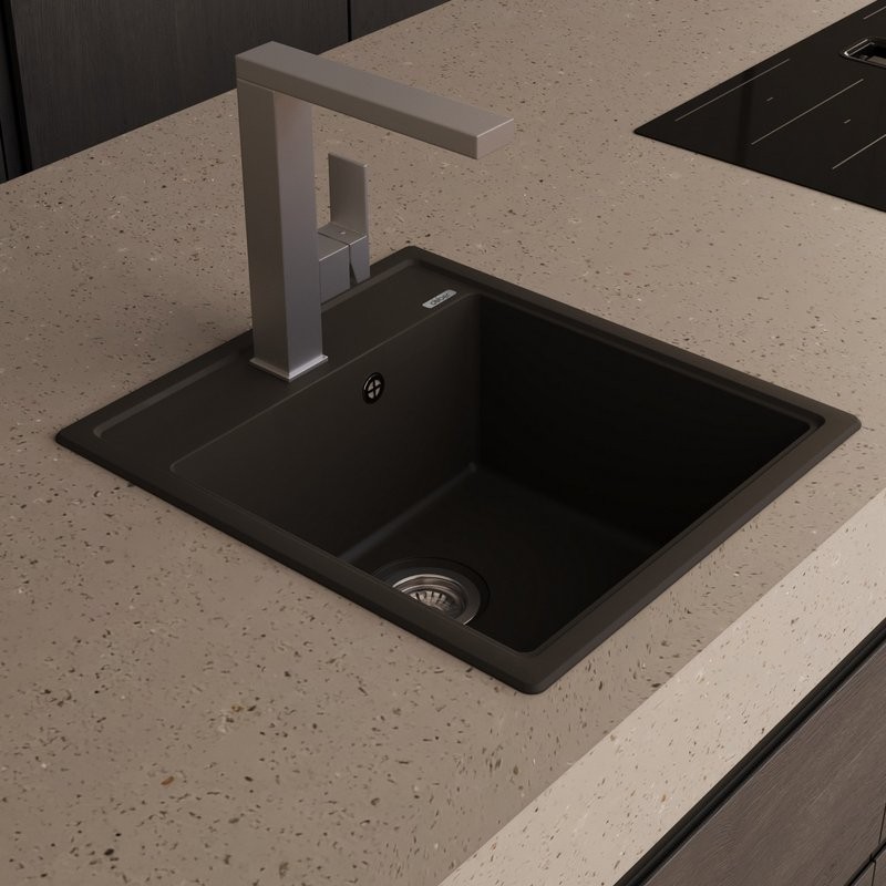Мойка кухонная Abber Quarz AQ2901B матовая черная