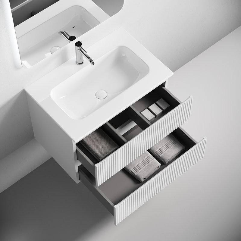 Тумба с раковиной Sancos Snob T 70 подвесная, bianco, раковина CN7031