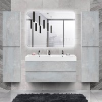Мебель для ванной комнаты Cezares Molveno 46 120 beton, с раковиной Cezares CZR-MIL-120-2-LVB