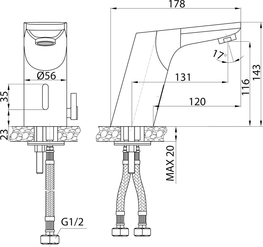 Смеситель для раковины IDDIS Pulse PULSBS1i86 сенсорный