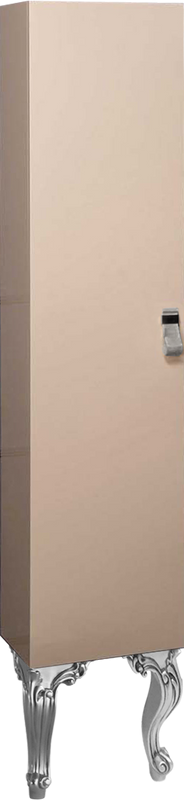 Шкаф пенал для ванной Armadi Art NeoArt капучино с ручкой Glaze хром, с ножками