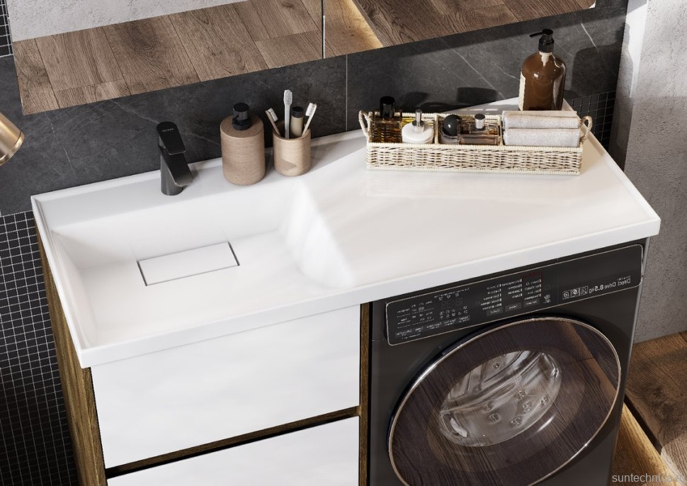 Мебель для ванной комнаты AQUATON Лондри 60 L, дуб рустикальный, белый