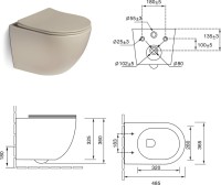 Унитаз подвесной SantiLine SL-5101 матовый бежевый