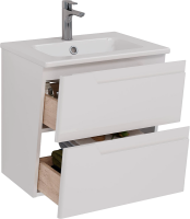 Тумба под раковину Lemark Miano 60 белая глянцевая