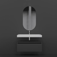 Тумба с раковиной Armadi Art Flat 100 подвесная, антрацит матовый
