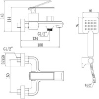 Смеситель для ванны с душем Savol S-600103T Смеситель для ванны с душем Savol S-600103T