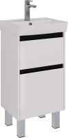 Тумба с раковиной Lemark Combi 45 черная, белая глянцевая