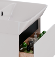 Тумба с раковиной Lemark Combi 45 черная, белая глянцевая