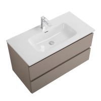 Мебель для ванной комнаты BelBagno Kraft 90 подвесная, матовая бежевая, раковина bb900etl