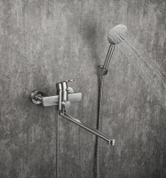 Смеситель с длинным изливом для ванны Frap F22805 сатин Смеситель с длинным изливом для ванны Frap F22805 сатин