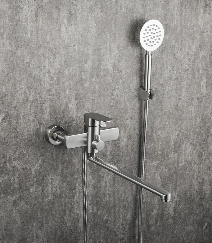 Смеситель с длинным изливом для ванны Frap F22805 сатин