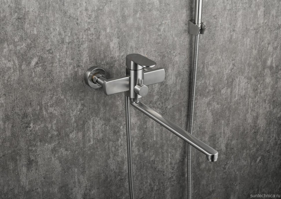 Смеситель с длинным изливом для ванны Frap F22805 сатин