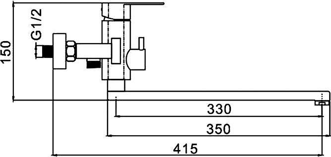 Смеситель с длинным изливом для ванны Frap F22805 сатин