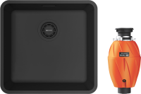 Комплект Мойка Omoikiri Omi 43-U/I Ultra-GB графит + Измельчитель Nagare 1000