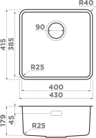 Комплект Мойка Omoikiri Omi 43-U/I Ultra-GB графит + Измельчитель Nagare 1000