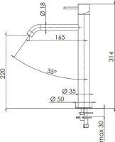 Смеситель для раковины Remer X Style Inox SSX12LXL