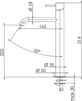 Смеситель для раковины Remer X Style Inox SSX12LXL Смеситель для раковины Remer X Style Inox SSX12LXL