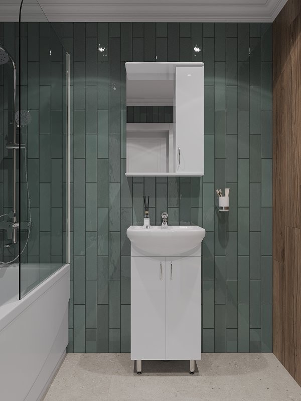 Мебель для ванной комнаты Orange Лайт 45 белый глянец