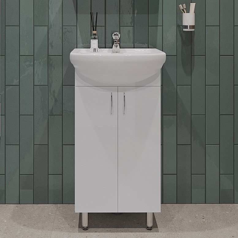 Мебель для ванной комнаты Orange Лайт 45 белый глянец