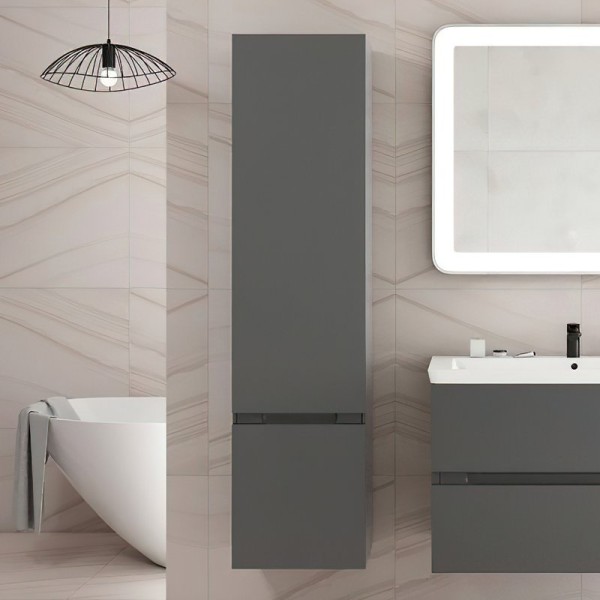 Шкаф пенал для ванной Art&Max Techno 40 смоки софт, R