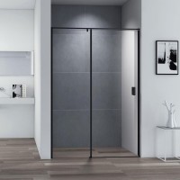 Душевая дверь в нишу Cezares Urban B 12 130 C Nero профиль черный, стекло прозрачное