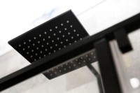 Душевая дверь в нишу Cezares Urban B 12 130 C Nero профиль черный, стекло прозрачное