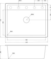 Мойка кухонная Emar Quartz EMQ-1640.Q Алмаз Мойка кухонная Emar Quartz EMQ-1640.Q Алмаз