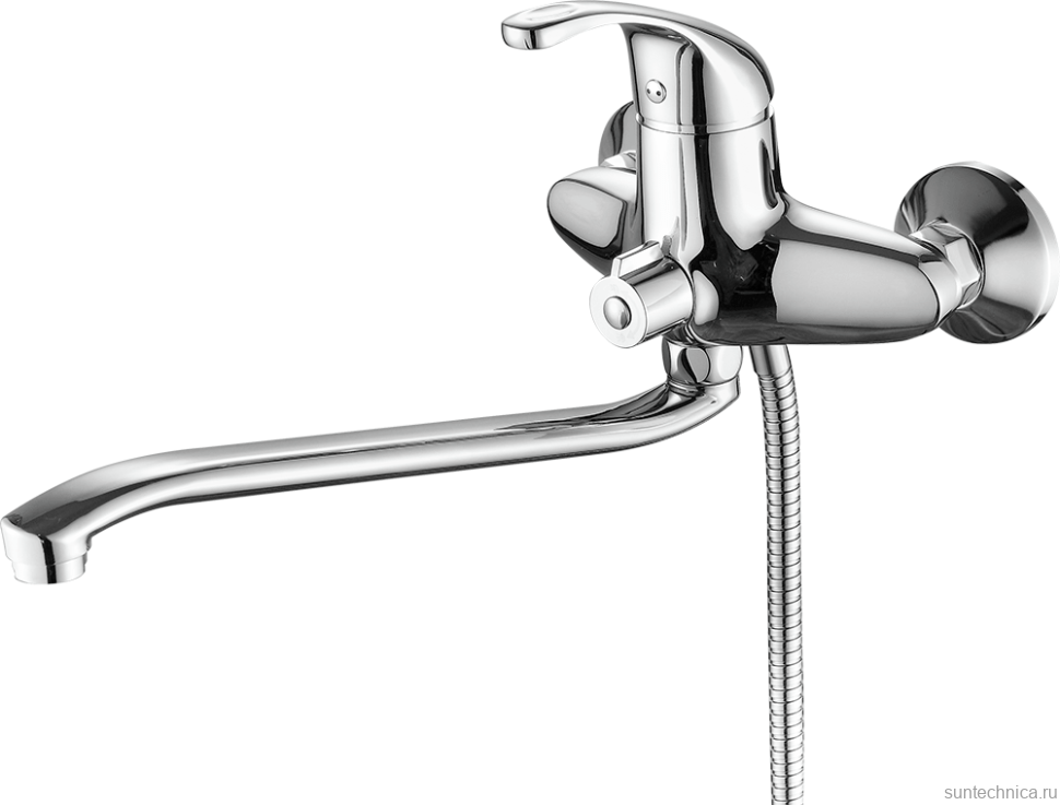 Смеситель с длинным изливом для ванны Fashun A2205 хром