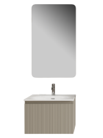 Тумба с раковиной Sancos Code 60 подвесная, серая платина