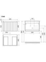 Тумба с раковиной Sancos Code 60 подвесная, серая платина