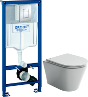 Комплект Унитаз подвесной Ceramicanova Forma CN3011 с микролифтом + Инсталляция Grohe Rapid SL 38772001 3 в 1 с кнопкой смыва