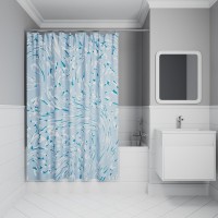 Штора для ванной IDDIS Base BX02P18i11 180х200, голубая