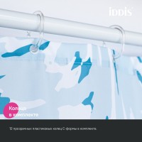 Штора для ванной IDDIS Base BX02P18i11 180х200, голубая