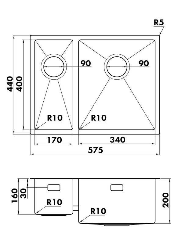 Мойка кухонная Seaman Eco Marino SME-575DL-GL.A L, gun light